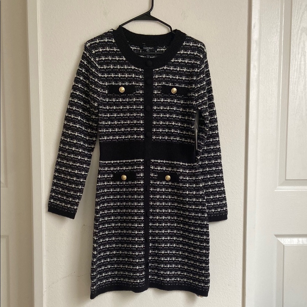 New Ellen Tracy Chic Black and White Women's dress sizem